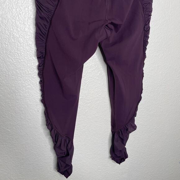 Athleta Womens Leggings Size M Purple Mesh Me Up 7/8 Hi Rise Pull On Athleisure - Picture 13 of 14